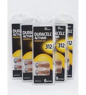 Duracell 312 Numara Kulaklık Pili 6'lı-5 Paket 5*6