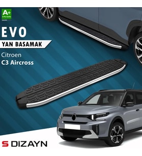 S-Dizayn Citroen C3 Aircross 2 Evo Krom Yan Basamak 183 Cm 2024 Üzeri A+ Kalite