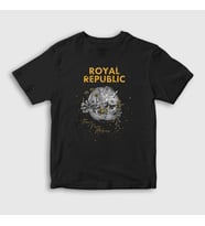 Presmono Unisex Çocuk Siyah Madness Royal Republic T-Shirt 384251tt