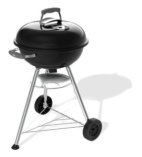 Weber Compact Kettle Kömür Barbekü (2026 Versiyonu), 47 Cm Pişirme Yüzeyi, Tekerlekli Tripod Standı,