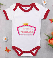 BK Kids Trakyanın Prensesi Tasarımlı Kırmızı Bebek Body Zıbın-1