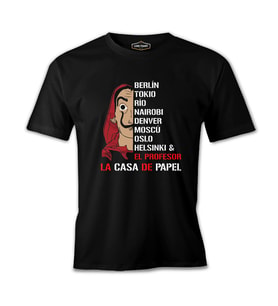 La Casa De Papel - Şehir Siyah Erkek Tshirt