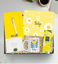 Kişiye Özel Mouse Pad & Sarı Defter & Gümüş Renk Detaylı Beyaz Tükenmez Kalem & Tasarım Kupa & Eyüp Sabri Tuncer 200 Ml Kolonya Hediye Seti