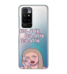 Redmi 10 2022 Uyumlu Blah Blah Blah Mean Girls Desenli Şeffaf Telefon Kılıfı