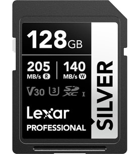 Lexar 128GB Silver Plus SD UhsI V30 U3 205MB/S Hafıza Kartı