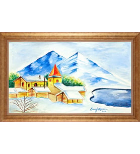 ALTIN ÇERÇEVELİ PASPARTULU TABLO CR935