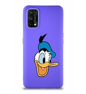Realme 7 Pro Soft Premier Kapak Donald Duck-A Tasarımlı Silikon Kılıf - Mor (Şeffaf)