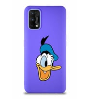 Realme 7 Pro Soft Premier Kapak Donald Duck-A Tasarımlı Silikon Kılıf - Mor (Şeffaf)
