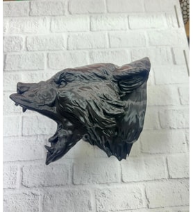 3d Siyah Ayı Başı Duvar Dekoru Modern Asılabilir Heykel 25x19 Cm