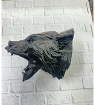 3d Siyah Ayı Başı Duvar Dekoru Modern Asılabilir Heykel 25x19 Cm