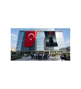 Mustafa Kemal Atatürk ve Türk Bayrağı Bayrak ve Türk Bayrağı Premium Raşel Kumaş 2'li Set 10x15 metre ATA61