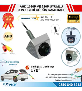 Ayarlanabilir Başlıklı AHD 1080P ve 720P Çevrilebilir 170 Derece Geniş Açılı Geri Görüş Kamerası