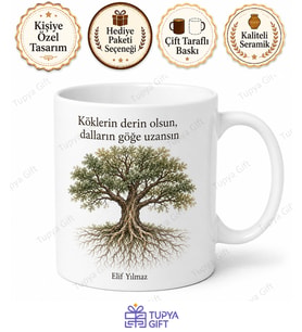 Ağaç Temalı Baskılı Kupa Bardak Doğa Sevgisi Hediye Porselen Mug