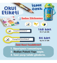 Okul Etiketi Kalem Defter Etiketi Sarı Lacivert Takım Temalı Özel İsim Yazılabilen Etiket - 252Adet
