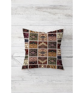 Etnik Desen Patchwork Çift Tarafı Baskılı Gizli Fermuarlı Yastık Kılıfı Kırlent Koltuk Yastık Kılıfı (Çok Renkli)