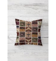 Etnik Desen Patchwork Çift Tarafı Baskılı Gizli Fermuarlı Yastık Kılıfı Kırlent Koltuk Yastık Kılıfı (Çok Renkli)