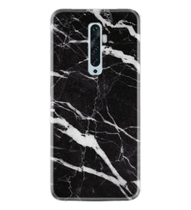 Oppo Reno 2Z 4 Lite 4 Pro 5 6 7 A31 Kılıf Desemli Silikon Siyah Şerit Mermer 1318