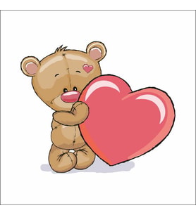 Kalpli Ayıcık  ÇocukOdası Stikcer Duvar Sticker 25x25 CM
