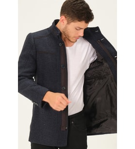 PLT8369 DEWBERRY PALTO-SİYAH-LACİVERT
