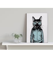 BK Home Cool Cat Tasarımlı Kanvas Tablo-1