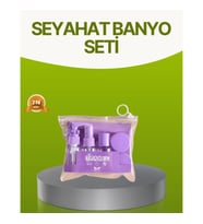 Mey İthalat® Seyahat Banyo Seti 5 Parça Şeffaf Taşıma Çantalı 30 ml