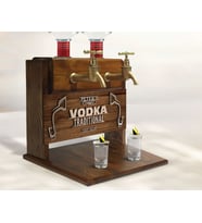 BK Gift Kişiye Özel Kabartma İsimli Çift Musluklu Doğal Ahşap Vodka Standı, İçki Standı, Doğum Günü Hediyesi, Ev Hediyesi, Erkek Hediye-3