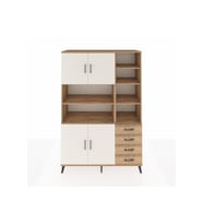 Hyperion Dolap 9 Raflı 4 Çekmeceli 4 Kapaklı 132x44x195 Çam-Aytaşı/Çam