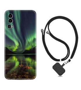 General Mobile Gm 23 Kılıf Resimli Boyun Askılı İpli Desenli Silikon Kuzey Işıkları 1327
