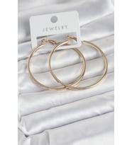 Gold Renk Pirinç Köşeli Kenar Halka 54 mm Kadın Küpe TJ-BKP11767
