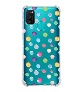 PrintiFy Samsung Galaxy M30S Uyumlu Water Color 6 Baskılı Şeffaf Köşe Korumalı Antişok Kılıf