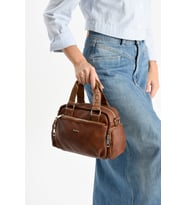MEGA POLO Lizbon Deri El/Çapraz Kadın Çantası (Taba)