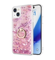 Microsonic Apple iPhone 15 Plus Kılıf Glitter Liquid Holder Pembe (Pembe)