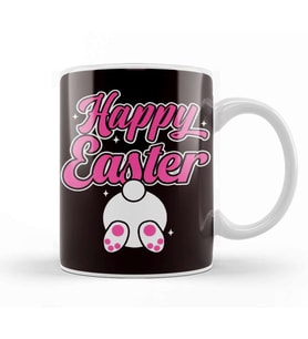 Funny Happy Easter Bunny Rabbit Eggs Hunting Spring Jesus Kupa Bardak Porselen