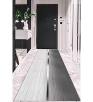 Gri Kaymaz Modern Kesme Rulo Özel Ölçülü Yolluk AR1408