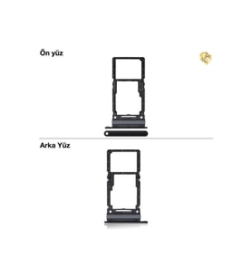 Samsung Galaxy A33 Sim İç Yuvası Çiftli ile Uyumlu Siyah Çiftli sim yuvası ikili sim tepsisi çiftli sim aparatı dual sim çekmecesi