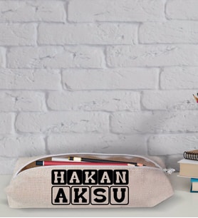 BK Gift Kişiye Özel İsimli Keten Bez Kalemlik-30