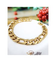 316L Paslanmaz Çelik Kararmaz Kalın Ezme Düz Zincir Gold Bileklik Unisex (Çok Renkli)