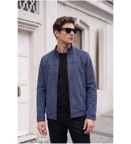 Dik Yaka Slim Fit Mevsimlik Süet Ceket
