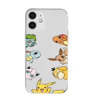 Iphone 12 Uyumlu Pokemon Tüm Karakterler Tasarımlı Şeffaf Telefon Kılıfı