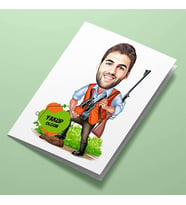 Kişiye Özel Avcı Erkek Karikatürlü Tebrik Kartı