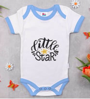 BK Kids Little Star Tasarımlı Mavi Bebek Body Zıbın-1