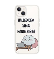 Iphone 14 Uyumlu Halledicem Tasarımlı Şeffaf Telefon Kılıfı