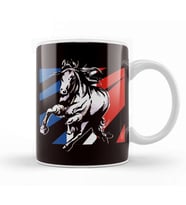 France Flag Horse Riding Equestrian Sport Horseshoe Saddle Kupa Bardak Porselen