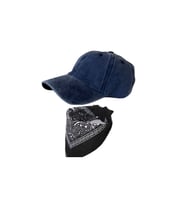 Bandana Kombinlidüz Lacivert Renk Yıkamalı Eskitme Şapka Vintage Şapka