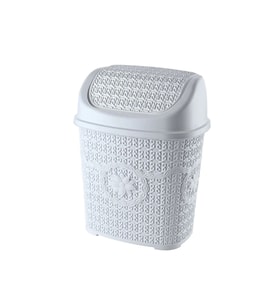 5 Parça Örgü Desenlii Plastik Banyo Seti Çamaşır Sepeti Deterjanlık Çöp Kov