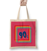 90s Vintage Retro Design Slogan   Style Art- Tv Kid Movies Bez Çanta Uzun Saplı