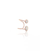 Gümüş rose zirkon taşlı damla kıkırdak küpe SGTL12220ROSE