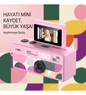 Nostaljik Tasarım Mini Dijital Kamera Kompakt Fotoğraf Makinesi Anahtarlık