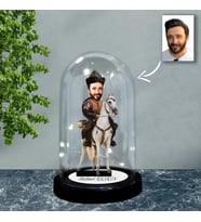 KİŞİYE ÖZEL AT BİNEN ALP TASARIMLI IŞIKLI KARİKATÜR FANUS BİBLO FN95