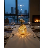 Serisi Mumluk - Dekoratif Aydınlatma - Ev Dekorasyon - Dekoratif Mumluk - Tealight Mumluk (Beyaz)